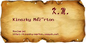 Kinszky Márton névjegykártya